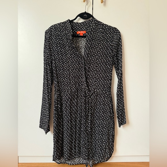 Black Joe Fresh wrap dress with drawstring waist - Picture 1 of 4